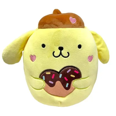 Squishmallows Plush Toys | 8" Hello Kitty & Friends Love Squad | Pompompurin Holding Heart Cookie