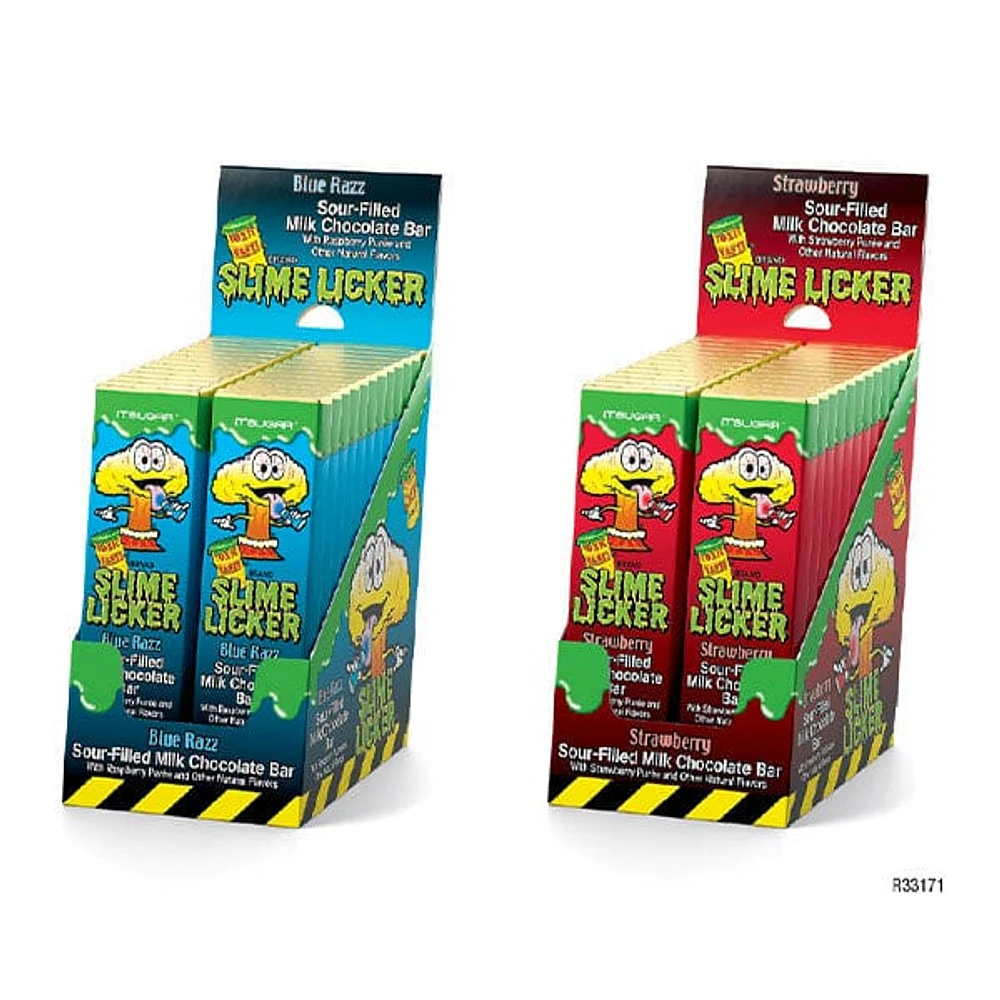 Toxic Waste Slime Licker Sour-Filled Milk Chocolate Bars (50g) Multiple Flavors