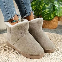 Shhhandals Fluffy Slipper Khaki Ankle Boots (Multiple Sizes)