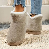 Shhhandals Fluffy Slipper Khaki Ankle Boots (Multiple Sizes)