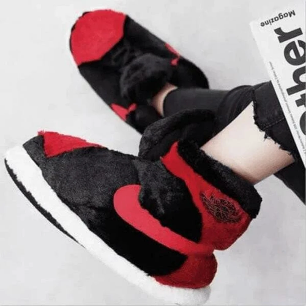 High Top Plush Sneaker Slippers (Multiple Styles)