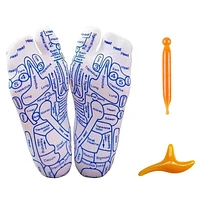 ReflexiWear Reflexology Socks Foot Pressure Point Guide Map (Multiple Sizes) 2 Massage Tools Included