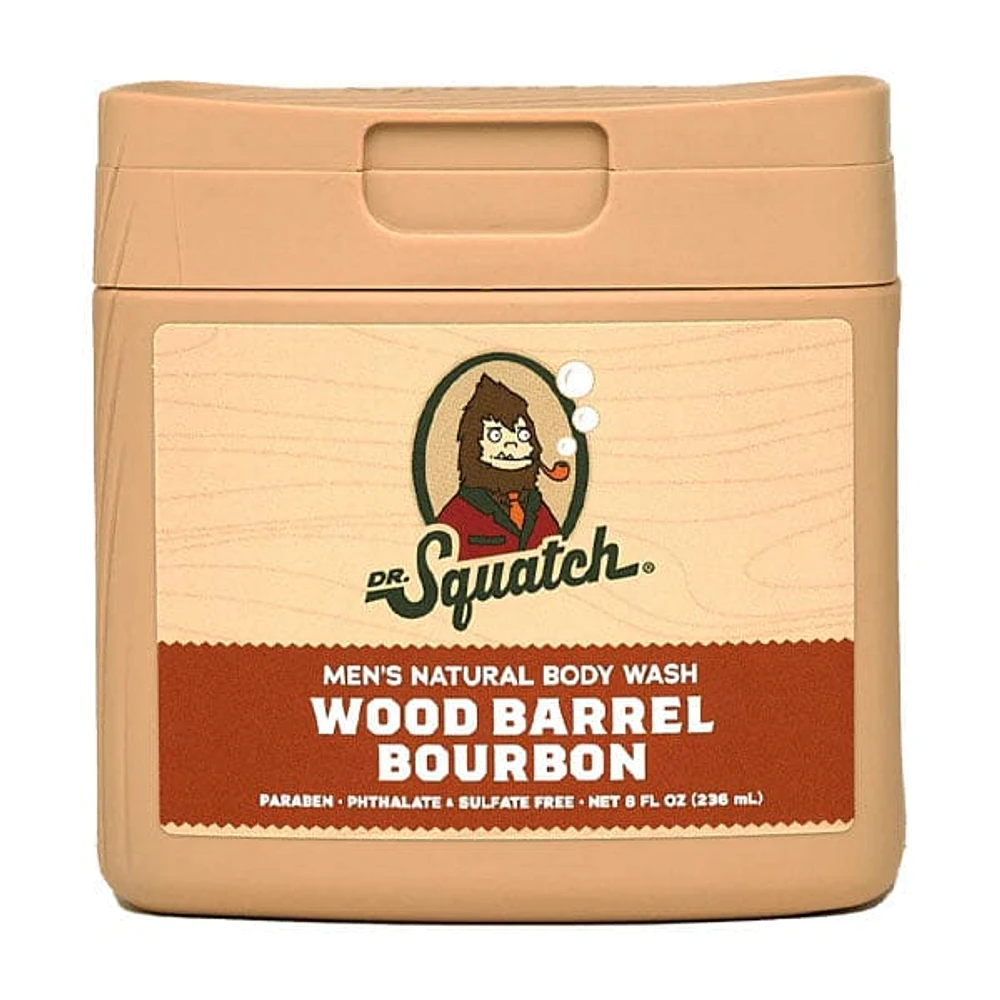 Dr. Squatch All-Natural Body Wash For Men (8oz) Wood Barrel Bourbon