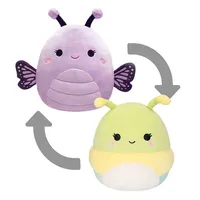 Squishmallows Flip-A-Mallows 5" Reversible Plush Toy Bibiana The Monarch Butterfly & Rutabaga The Caterpillar
