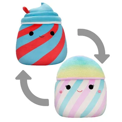 Squishmallows Flip-A-Mallows 5" Reversible Plush Toy Tucker The Slushie & Bevin The Cotton Candy