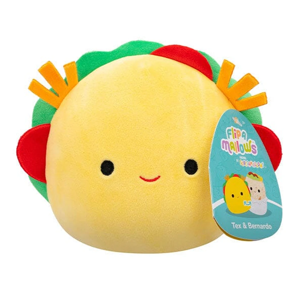 Squishmallows Flip-A-Mallows 5" Reversible Plush Toy Tex The Taco & Bernardo The Burrito