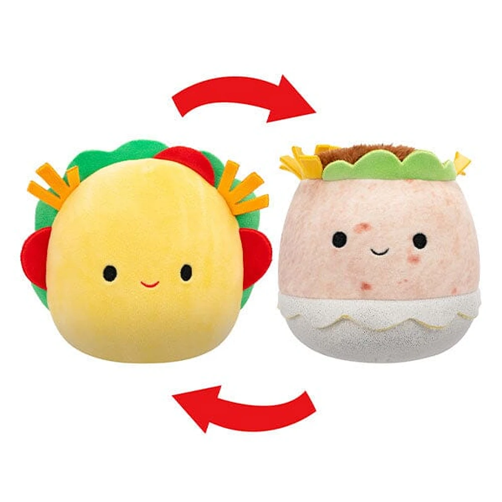 Squishmallows Flip-A-Mallows 5" Reversible Plush Toy Tex The Taco & Bernardo The Burrito