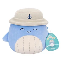 Squishmallows Super Soft Plush Toys 7.5" Samir The Whale Shark in Bucket Hat