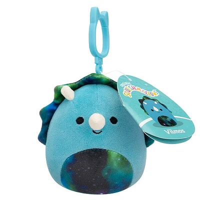 Squishmallows Plush Toys 3.5" 2024 Clip-On Squad Vilmos The Blue Galaxy Triceratops