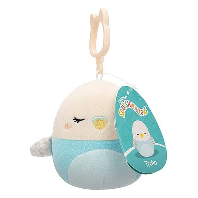 Squishmallows Plush Toys 3.5" 2024 Clip-On Squad Tycho The Blue Parakeet