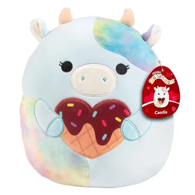 Squishmallows Plush Toys 7.5" Valentine's Day Squad 2024 Caedia the Cow (Heart Ice Cream)