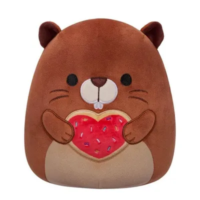 Squishmallows Plush Toys 7.5" Valentine's Day Squad 2024 Chip the Beaver (Heart Cookie)