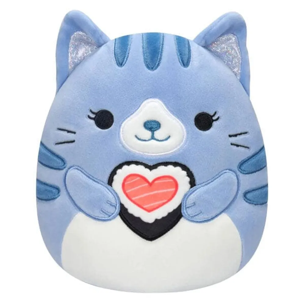 Squishmallows Plush Toys 7.5" Valentine's Day Squad 2024 Carizma the Tabby Cat (Heart Sushi)