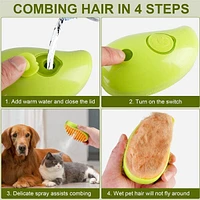 SteamyTails: Silicone Steam Grooming Brush For Cats & Dogs