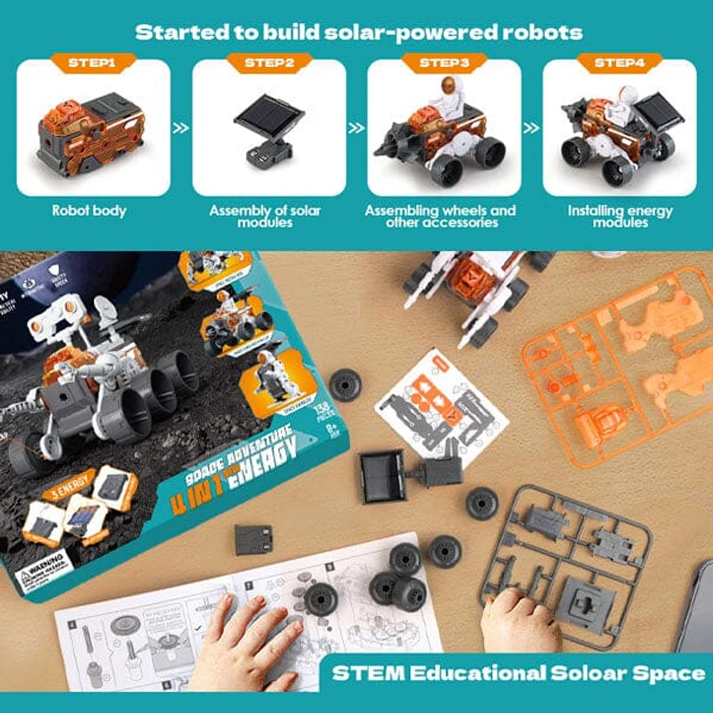 TechTinker Mars Rover 4-in-1 DIY Space Adventure STEM Robot Building & Programming Kit