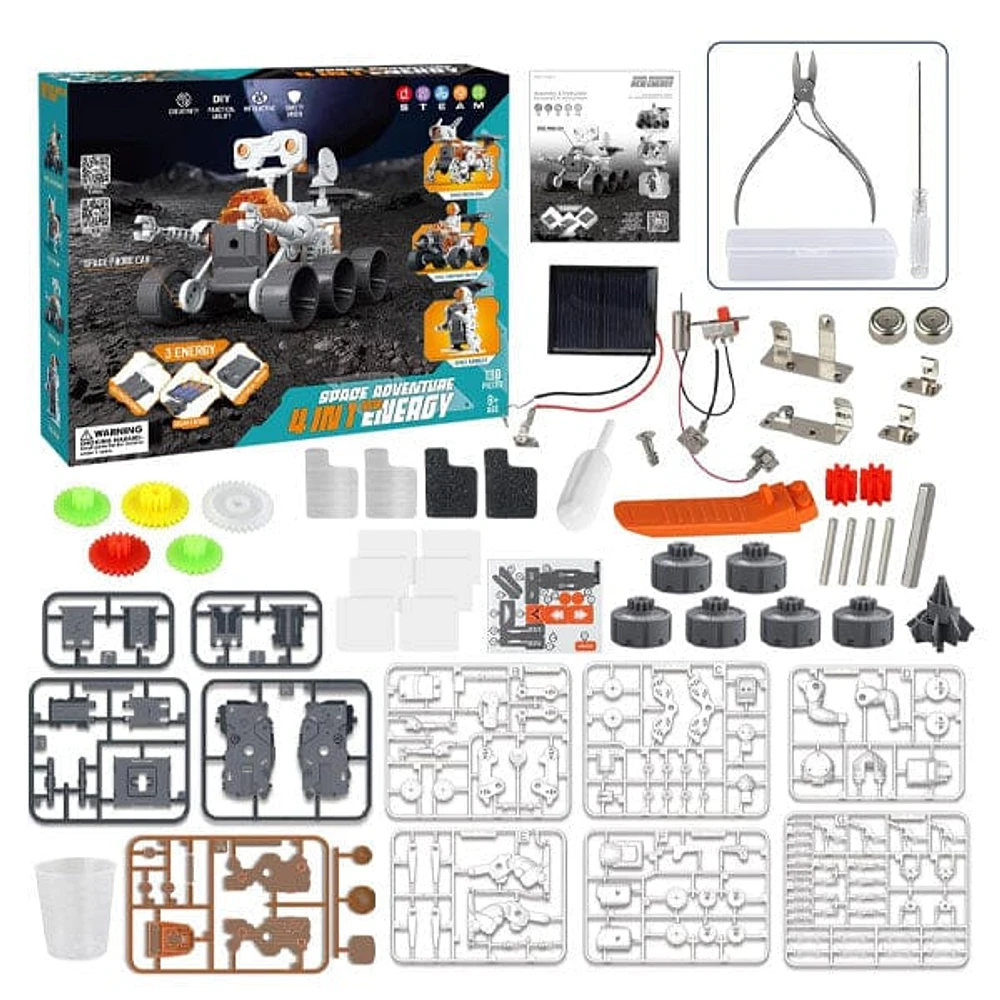 TechTinker Mars Rover 4-in-1 DIY Space Adventure STEM Robot Building & Programming Kit