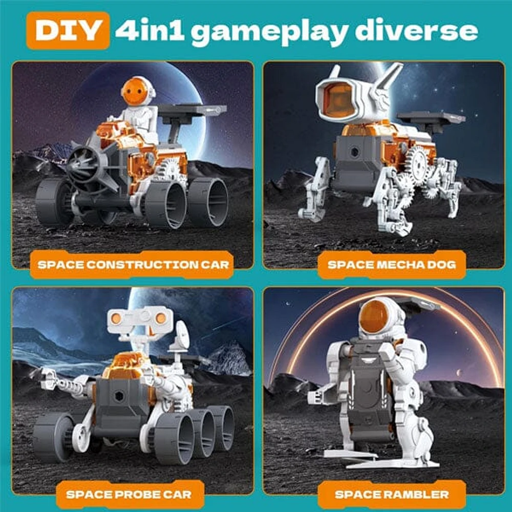 TechTinker Mars Rover 4-in-1 DIY Space Adventure STEM Robot Building & Programming Kit