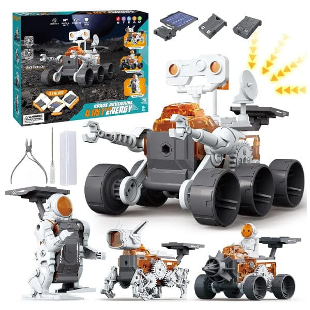 TechTinker Mars Rover 4-in-1 DIY Space Adventure STEM Robot Building & Programming Kit