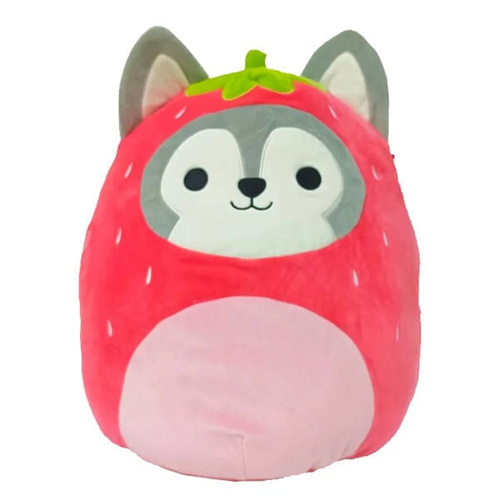 Squishmallows Super Soft Plush Toys | 8" Fruit Costume Squad | Ryan The Strawberry Husky