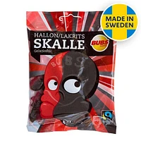 BUBS Godis: Raspberry Liquorice Skull Candy (90g) Made in Sweden