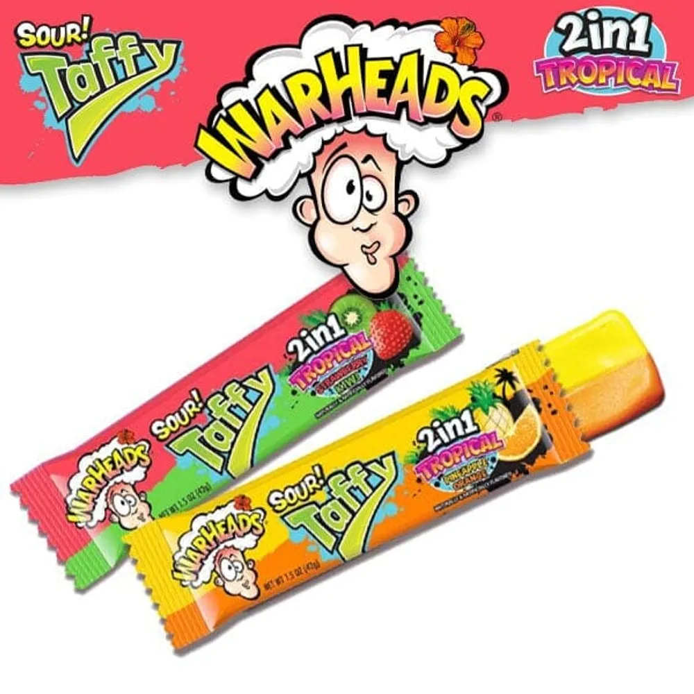 Toxic Waste 2-in-1 Sour Taffy Chewy Bar (42g) | NEW! Flavors