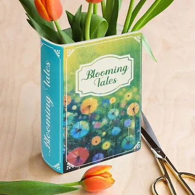 Book-Shaped Novel Ceramic Vase "Blooming Tales"