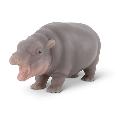 True Heart Treasures Silicone Reborn Animals: Mini Hippo Newborn Baby (Includes Bed & Bottle)