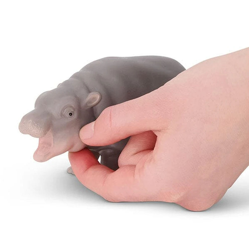 True Heart Treasures Silicone Reborn Animals: Mini Hippo Newborn Baby (Includes Bed & Bottle)