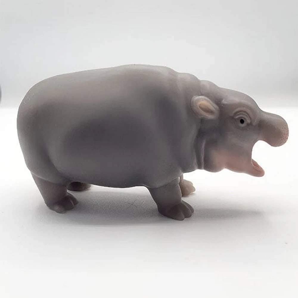 True Heart Treasures Silicone Reborn Animals: Mini Hippo Newborn Baby (Includes Bed & Bottle)