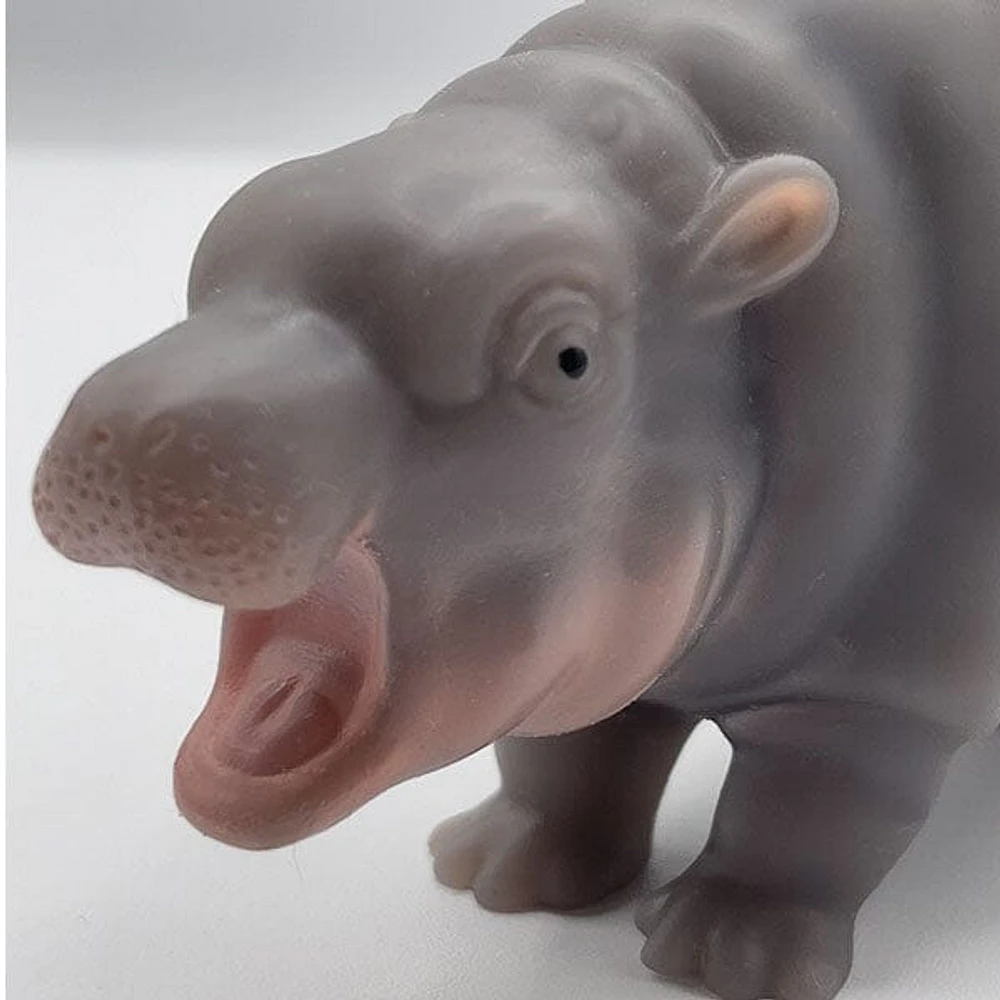 True Heart Treasures Silicone Reborn Animals: Mini Hippo Newborn Baby (Includes Bed & Bottle)