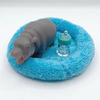 True Heart Treasures Silicone Reborn Animals: Mini Hippo Newborn Baby (Includes Bed & Bottle)