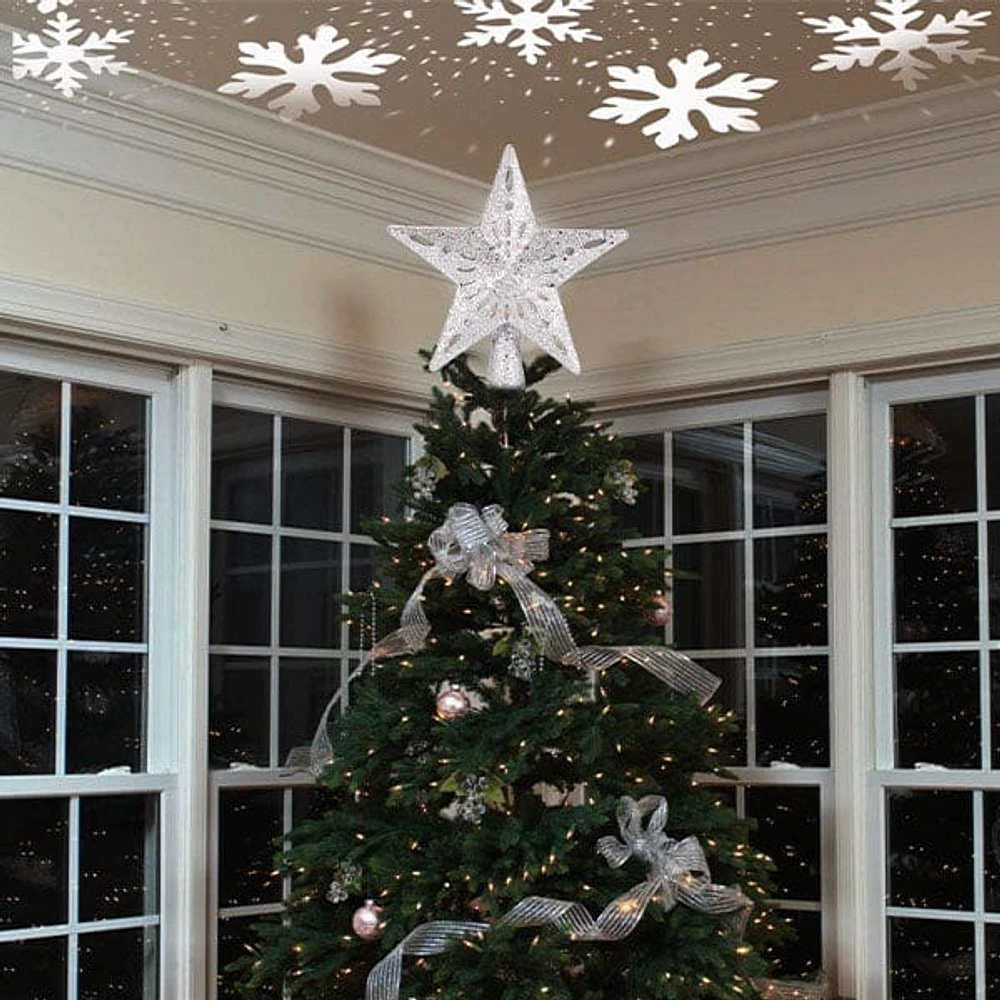 BlizzStar LED Star Christmas Tree Topper With Projector