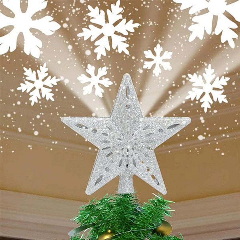 BlizzStar LED Star Christmas Tree Topper With Projector