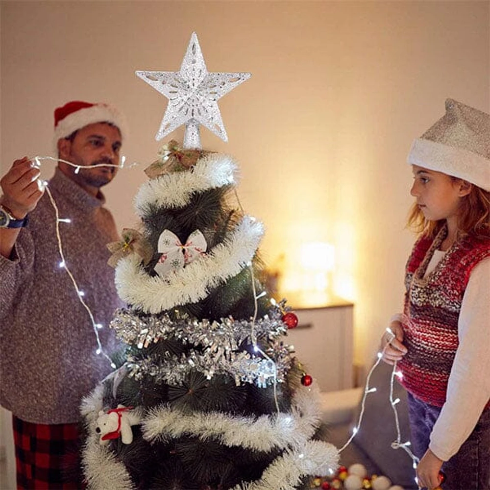 BlizzStar LED Star Christmas Tree Topper With Projector