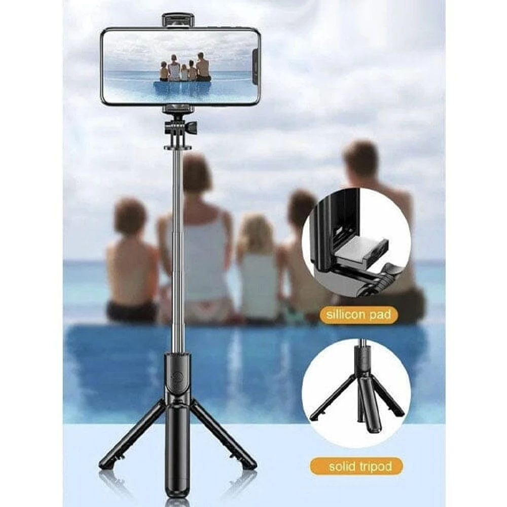 Wireless Bluetooth Selfie Stick With Built-In Tripod