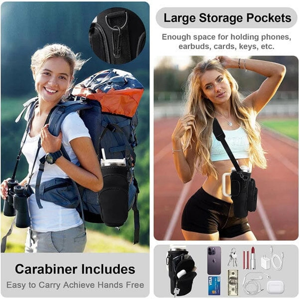 HydriEase Carry Bag Holder w/ Strap & Pockets for 40oz Tumbler Cup