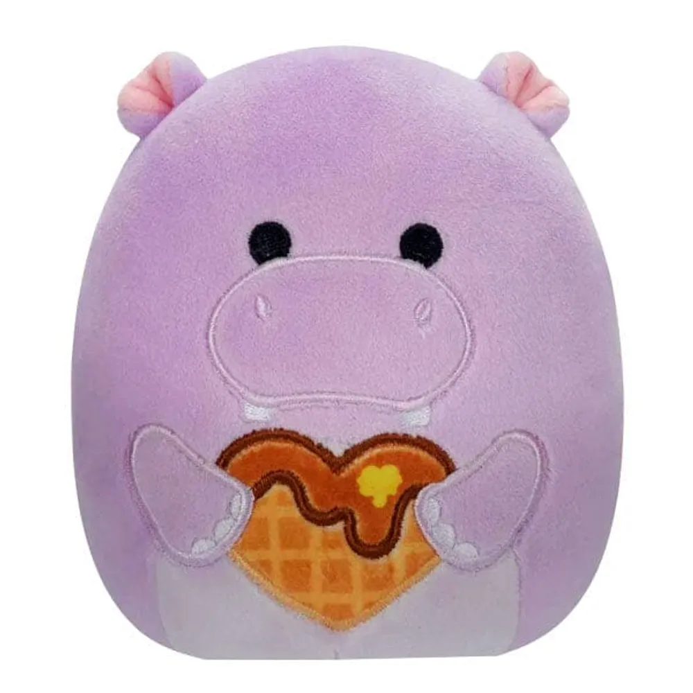 Squishmallows Plush Toys 7.5" Valentine's Day Squad 2024 Hanna the Hippo (Heart Waffle)