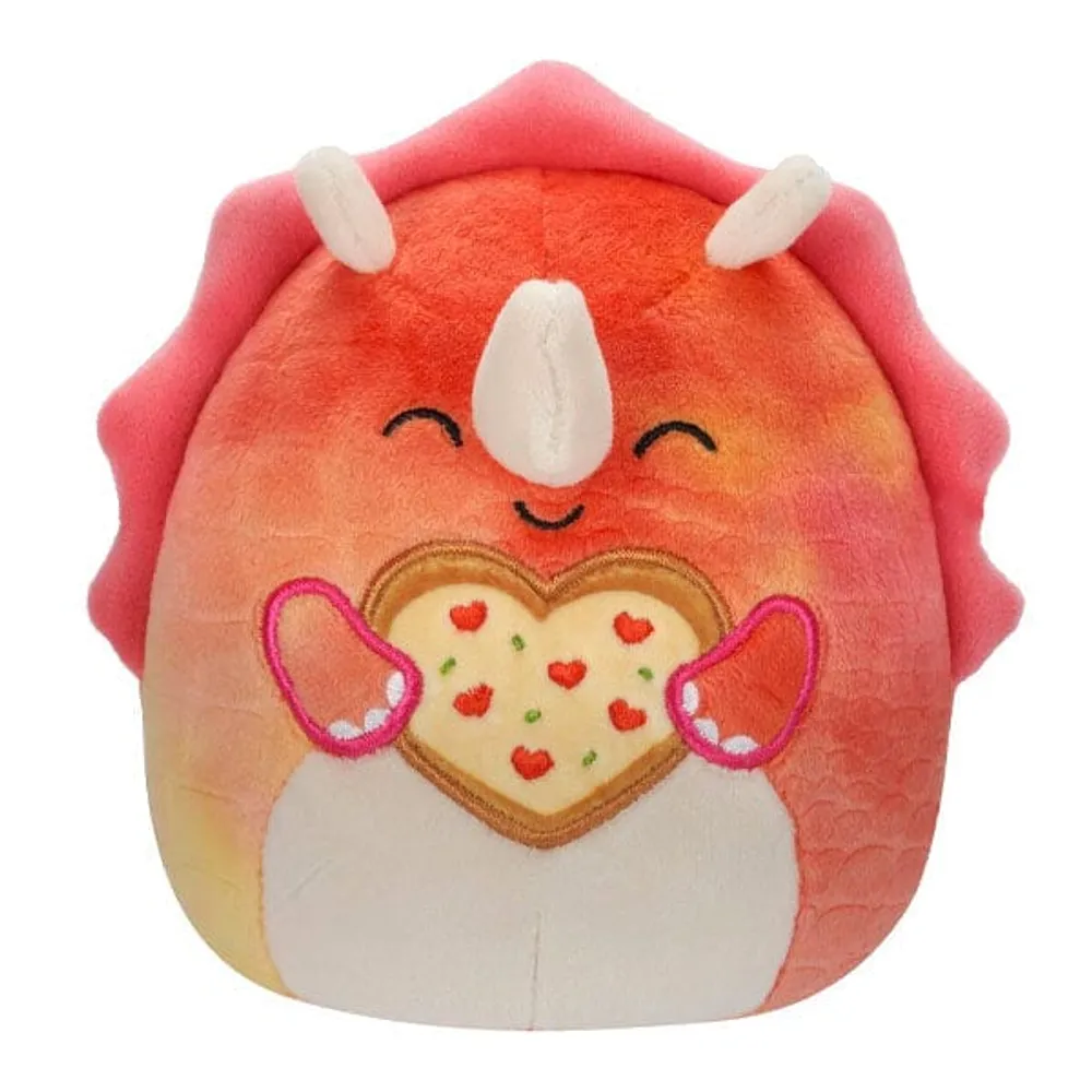 Squishmallows Plush Toys 7.5" Valentine's Day Squad 2024 Trinity the Triceratops (Heart Pizza)