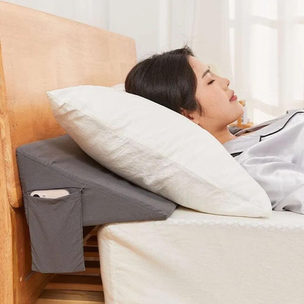 ComfiWedge | Headboard Gap Filler Pillow | Includes 2 Pockets!