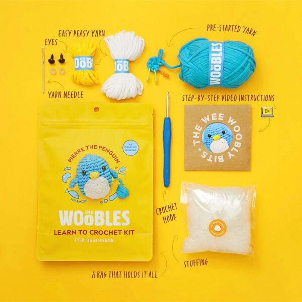 Woobles DIY Mini Crochet Plush Toy Complete Kit (Multiple Styles)