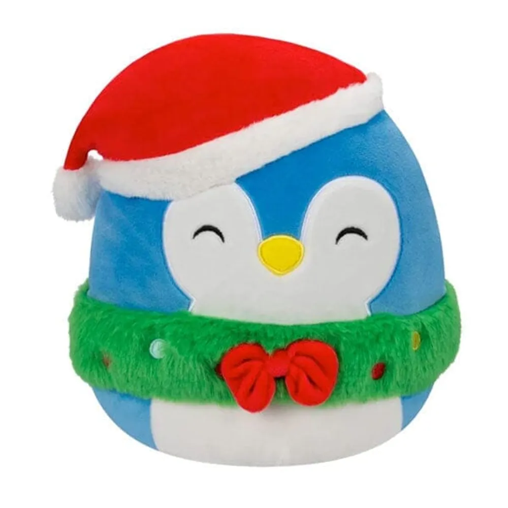 Squishmallows Plush Toys | 7.5" Holiday Squad 2023 | Puff the Penguin (Wreath)