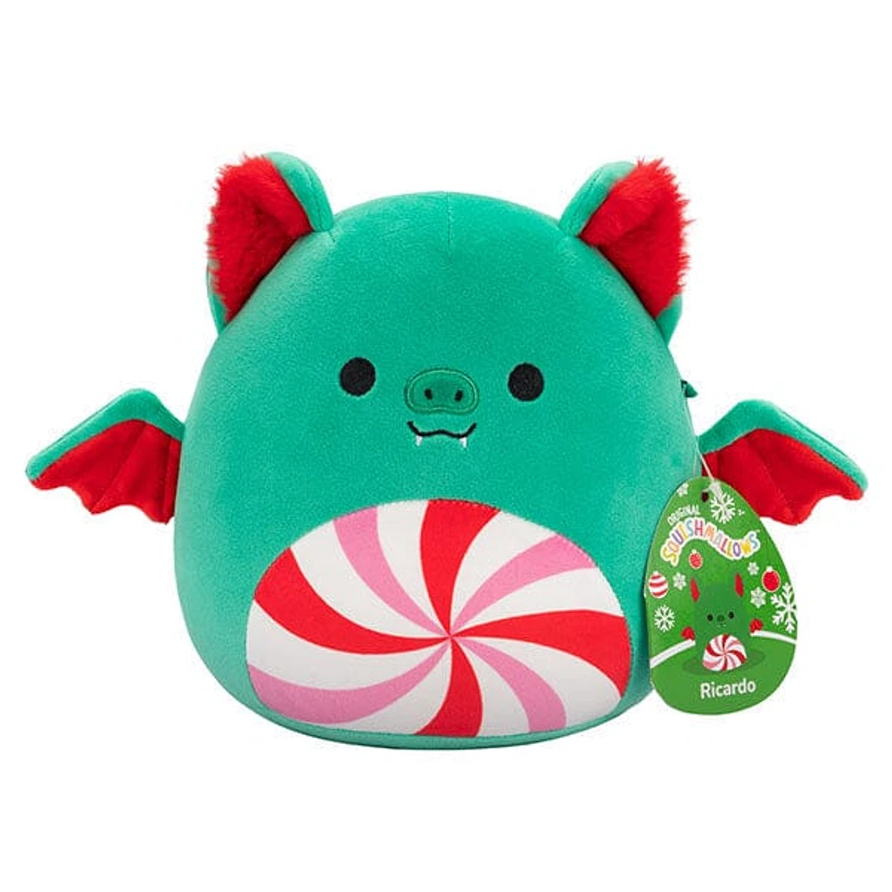 Squishmallows Plush Toys 7.5" Holiday Squad 2024 Ricardo the Green Peppermint Bat