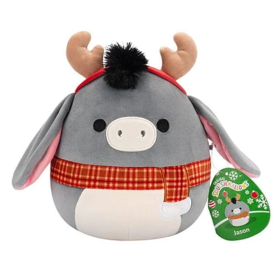 Squishmallows Plush Toys 7.5" Holiday Squad 2024 Jason The Donkey in Reindeer Antlers