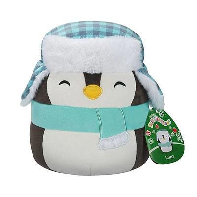 Squishmallows Plush Toys 7.5" Holiday Squad 2024 Luna The Penguin in Hat & Scarf