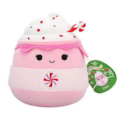 Squishmallows Plush Toys 7.5" Holiday Squad 2024 Ethel the Peppermint Hot Chocolate