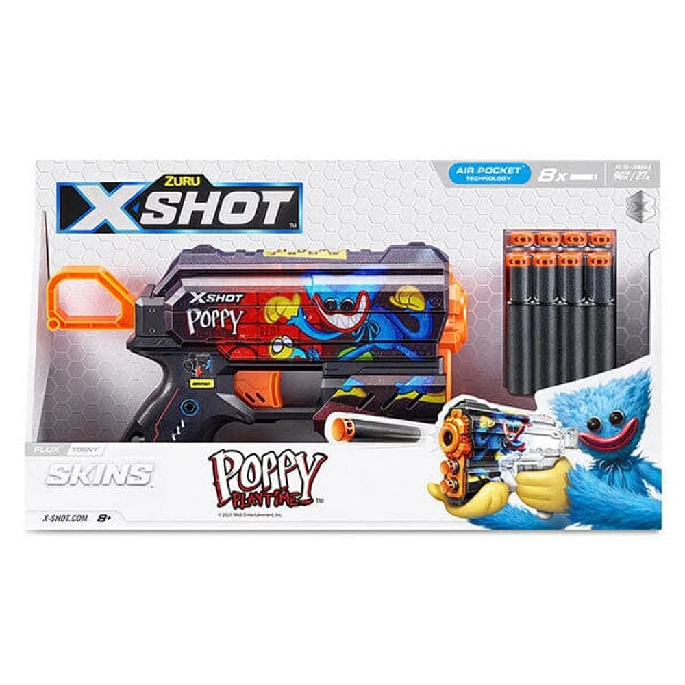 ZURU XSHOT Skins Flux Blaster: Poppy Playtime Edition (Includes 8 Darts) Mystery Skin Ships Assorted