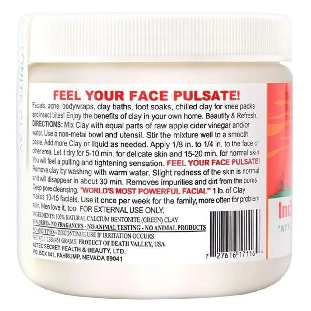 Aztec Secret Indian Healing Clay (1 LB) | Deep Pore Cleansing Facial & Body Mask