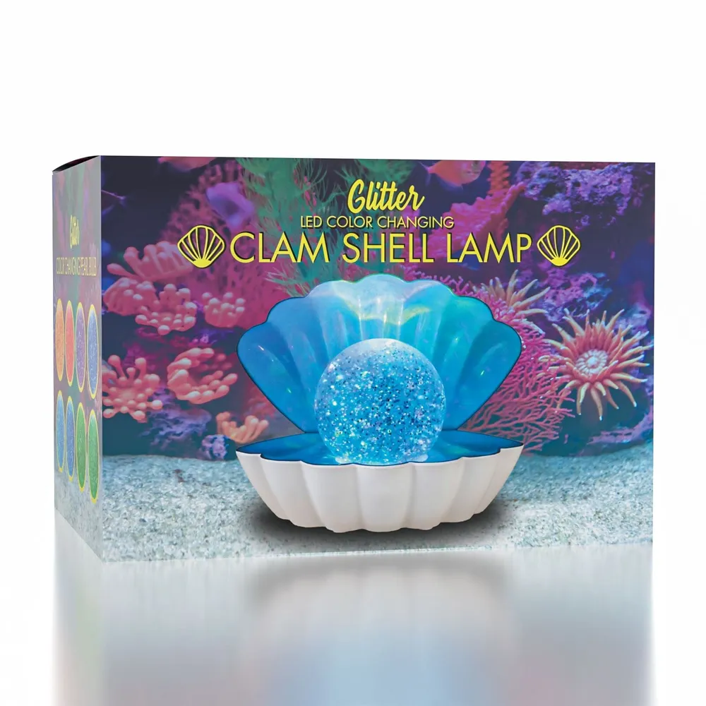 LED Color-Changing Clam Shell Glitter Lamp