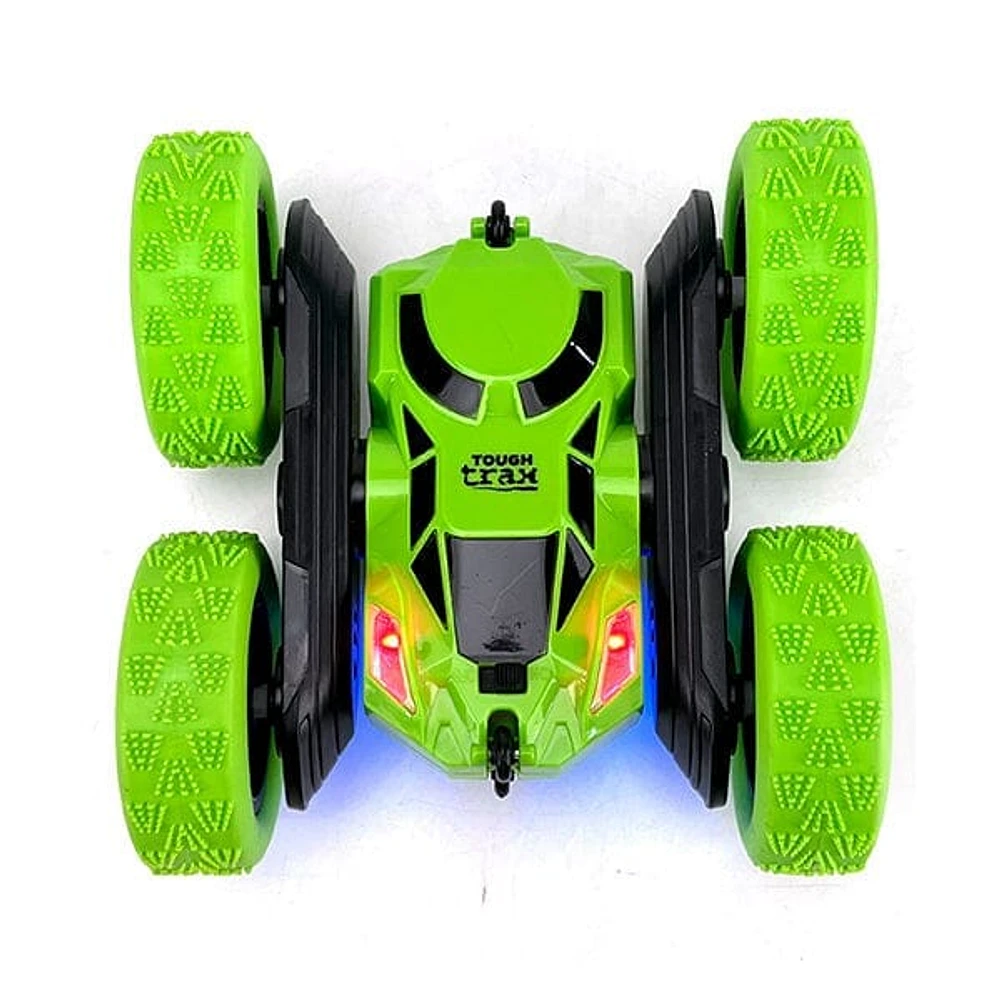 Tough Trax Whizzer 4WD Remote Control Stunt Car w/ Headlights!