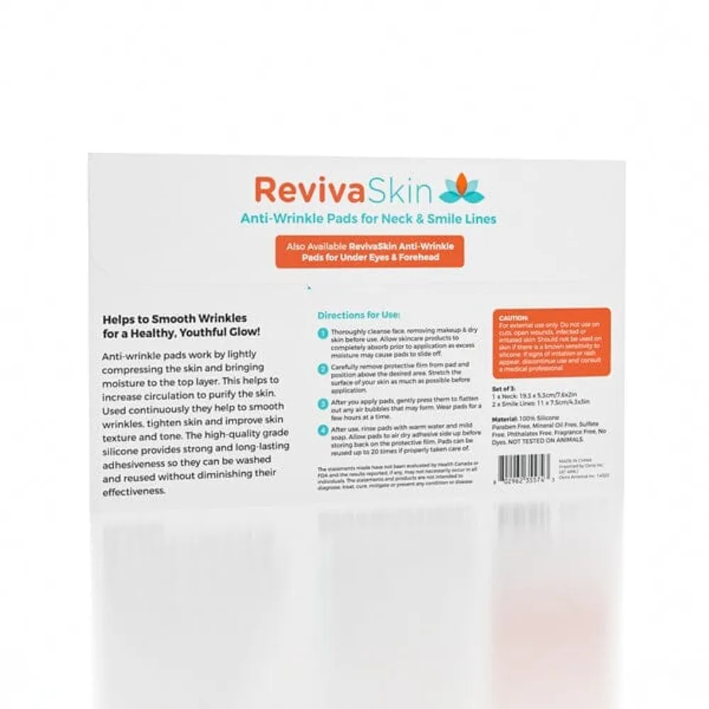 RevivaSkin Neck & Smile Lines (3pc) | Reusable Silicone Anti-Wrinkle Pads